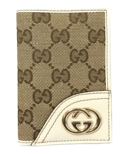 GUCCI（グッチ）GUCCI (グッチ) GGキャンパスカードケース アイボリー×ベージュ サイズ:下記参照の古着・服飾アイテム