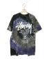 stussy（ステューシー）の古着「タイダイ柄stussy World tour Tシャツ」｜ブラック