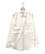 renoma PARISレノマ パリ）の古着「GAO コットンタイプライター マルチポケットシャツ」｜ホワイト