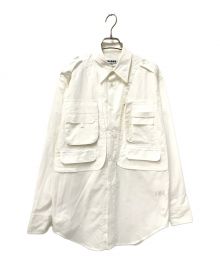 renoma PARIS（レノマ パリ）の古着「GAO コットンタイプライター マルチポケットシャツ」｜ホワイト