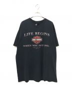 HARLEY-DAVIDSON×Hanesハーレーダビッドソン×ヘインズ）の古着「両面プリントTシャツ」｜ブラック