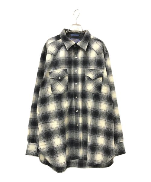 PENDLETON（ペンドルトン）PENDLETON (ペンドルトン) 70'sウエスタンチェックシャツ ホワイト×ブラック サイズ:XLの古着・服飾アイテム