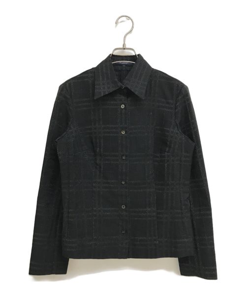 BURBERRY LONDON（バーバリーロンドン）BURBERRY LONDON (バーバリーロンドン) ジャガードラメチェックシャツ ブラック サイズ:38の古着・服飾アイテム