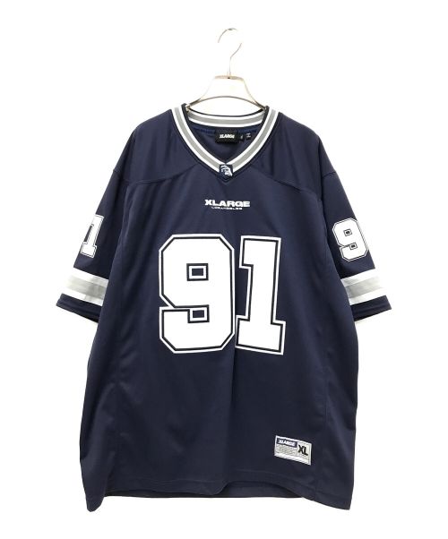 X-LARGE（エクストララージ）X-LARGE (エクストララージ) PANELED FOOTBALL JERSEY ネイビー サイズ:XLの古着・服飾アイテム