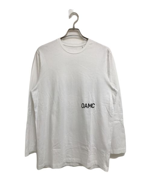 OAMC（オーエーエムシー）OAMC (オーエーエムシー) FRAGMENT DESIGN (フラグメントデザイン) コラボロゴプリントカットソー ホワイト サイズ:Mの古着・服飾アイテム