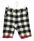 GOOD ENOUGHグッドイナフ）の古着「BUFFALO LINE SHORTS」｜ブラック×レッド