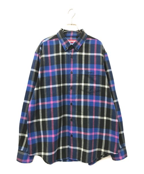 SUPREME（シュプリーム）SUPREME (シュプリーム) Plaid flannel Shirt ブルー×ブラック サイズ:Mの古着・服飾アイテム