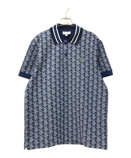 LACOSTE（ラコステ）LACOSTE (ラコステ) 総柄ポロシャツ ブルー サイズ:US:Mの古着・服飾アイテム