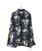 WACKO MARIA×56 TATTOO STUDIOワコマリア×56 タトゥースタジオ）の古着「HAWAIIAN SHIRT L/S」｜ブルー