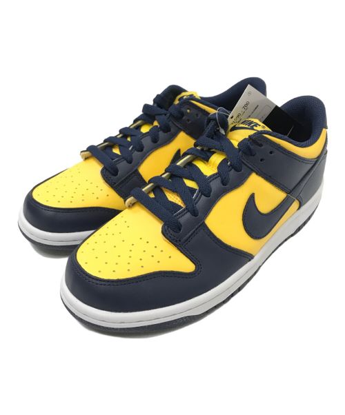 NIKE（ナイキ）NIKE (ナイキ) GS DUNK LOW MICHIGAN イエロー×ネイビー サイズ:24.5cm 未使用品の古着・服飾アイテム