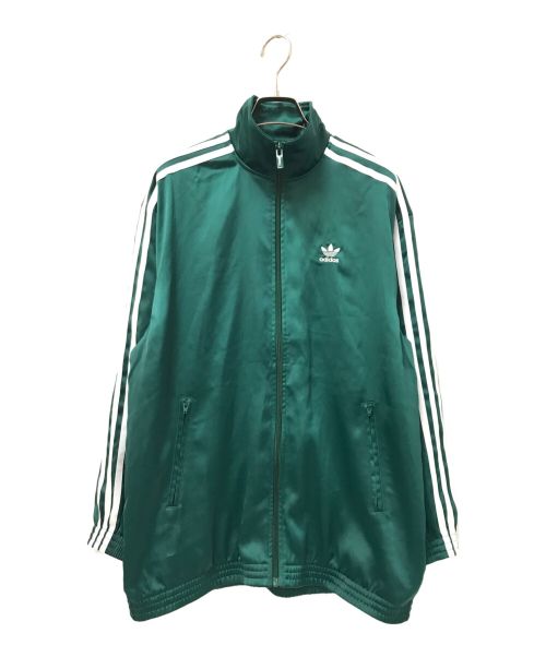 adidas（アディダス）adidas (アディダス) ルーズ サテン トラックトップ カレッジグリーン サイズ:Mの古着・服飾アイテム