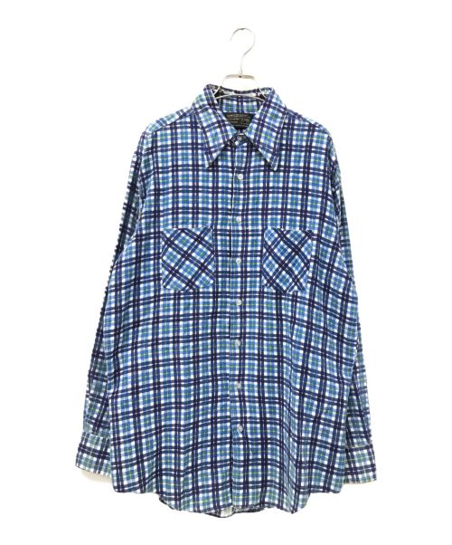 J.C.PENNY（J.C.ペニー）J.C.PENNY (J.C.ペニー) ヴィンテージチェックネルシャツ ブルー サイズ:Lの古着・服飾アイテム