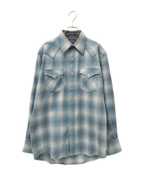 PENDLETON（ペンドルトン）PENDLETON (ペンドルトン) ウールチェックウエスタンシャツ ブルー サイズ:Sの古着・服飾アイテム