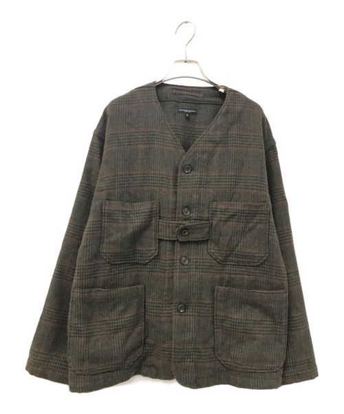 Engineered Garments（エンジニアド ガーメンツ）Engineered Garments (エンジニアド ガーメンツ) ウールチェックカーディガンジャケット オリーブ サイズ:Sの古着・服飾アイテム