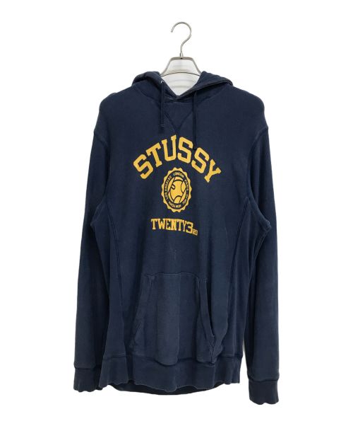 stussy（ステューシー）stussy (ステューシー) カレッジプリントパーカー ネイビー サイズ:Lの古着・服飾アイテム