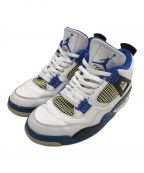 NIKEナイキ）の古着「AIR JORDAN 4 RETRO MOTORSPORTS」｜ホワイト×ブルー