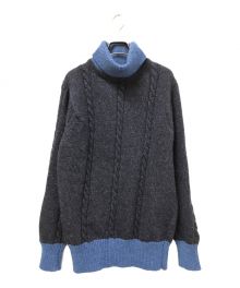 NIGEL CABOURN（ナイジェルケーボン）の古着「CABLE ROLL NECK ARMY MIX」｜ネイビー