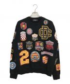 DSQUARED2ディースクエアード）の古着「COLLEGE PATCH CREWNECK SWEATSHIRT」｜ブラック