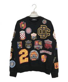 DSQUARED2（ディースクエアード）の古着「COLLEGE PATCH CREWNECK SWEATSHIRT」｜ブラック