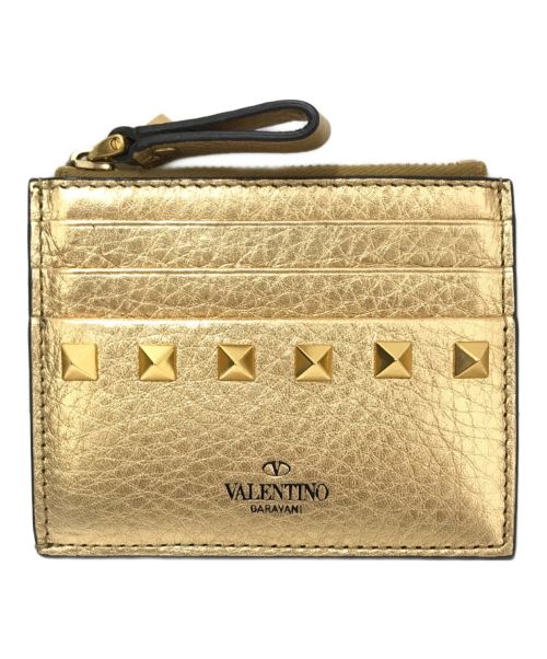 VALENTINO（ヴァレンティノ）VALENTINO (ヴァレンティノ) ロックスタッズカードホルダー ゴールド サイズ:下記参照の古着・服飾アイテム