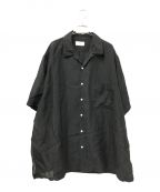 HERILLヘリル）の古着「Linen ramie Open collar」｜ブラック