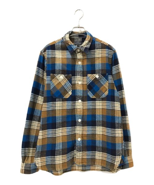 SCHOTT BROS.（ショットブロス）SCHOTT BROS. (ショットブロス) OLD PLAID WORK SHIRT ブルー×ブラウン サイズ:Sの古着・服飾アイテム