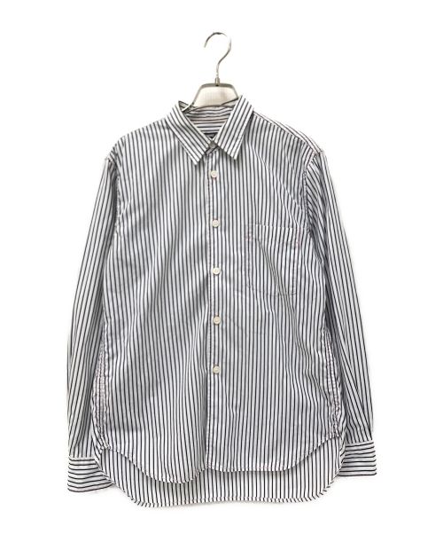 COMME des GARCONS HOMME DEUX（コムデギャルソン オム ドゥ）COMME des GARCONS HOMME DEUX (コムデギャルソン オム ドゥ) ステッチデザインストライプシャツ ブルー サイズ:XXSの古着・服飾アイテム