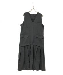 le jardin blanc（ル ジャルダン ブラン）の古着「pleats long onepiece」｜グレー