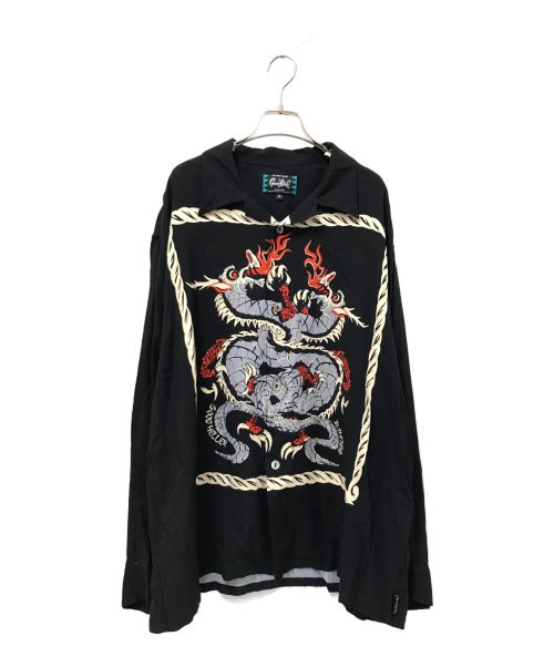 good heller（グッドヘラー）good heller (グッドヘラー) 50’s 双龍 DRAGONS PANEL L/S SHIRT ブラック サイズ:XLの古着・服飾アイテム