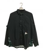 and wanderアンドワンダー）の古着「printed fleece base LS shirt」｜グレー