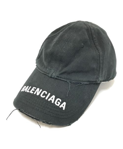 BALENCIAGA（バレンシアガ）BALENCIAGA (バレンシアガ) Logo Visor Cap ブラック サイズ:Lの古着・服飾アイテム