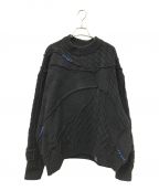 ZARA×ADER errorザラ×アーダーエラー）の古着「Oversized Patchwork Knit Mens Sweater」｜ブラック