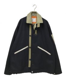 sacai（サカイ）の古着「23AW Wool Melton Blouson」｜ネイビー×ベージュ