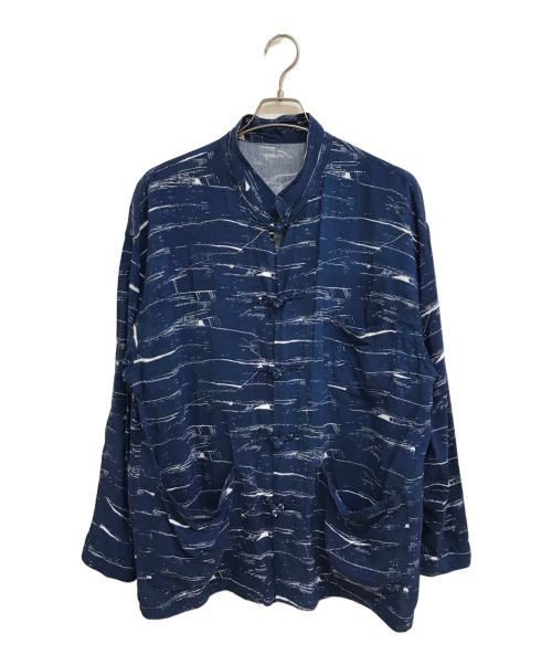 Porter Classic（ポータークラシック）Porter Classic (ポータークラシック) アロハチャイニーズ シャツ/ INDIGO OCEAN ブルー サイズ:Lの古着・服飾アイテム