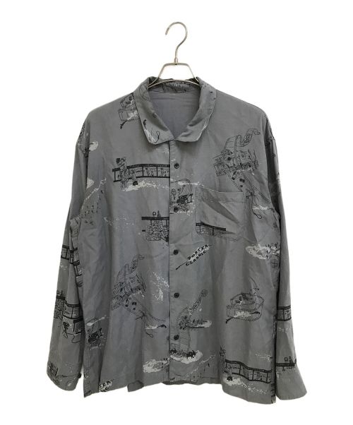 Porter Classic（ポータークラシック）Porter Classic (ポータークラシック) ALOHA LONG SHIRT グレー サイズ:Lの古着・服飾アイテム