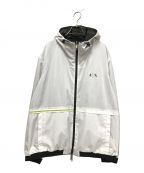 ARMANI EXCHANGEアルマーニ エクスチェンジ）の古着「RECYCLED FABRIC HOODED JACKET」｜ホワイト×ブラック