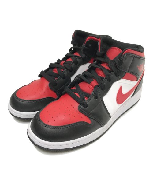 NIKE（ナイキ）NIKE (ナイキ) AIR JORDAN 1 MID GS ブラック×レッド サイズ:24.5cmの古着・服飾アイテム