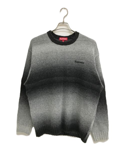 SUPREME（シュプリーム）SUPREME (シュプリーム) Gradient Stripe Sweater グレー×ブラック サイズ:Mの古着・服飾アイテム