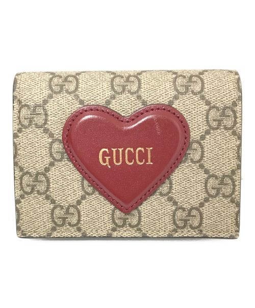 GUCCI（グッチ）GUCCI (グッチ) ハートモチーフ付カードケースウォレット ベージュ サイズ:下記参照の古着・服飾アイテム