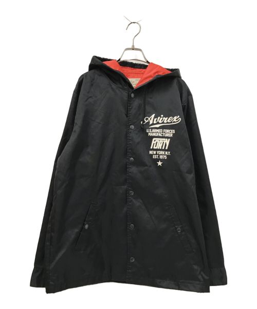 AVIREX（アヴィレックス）AVIREX (アヴィレックス) HOODED COACH JACKET ブラック サイズ:Lの古着・服飾アイテム