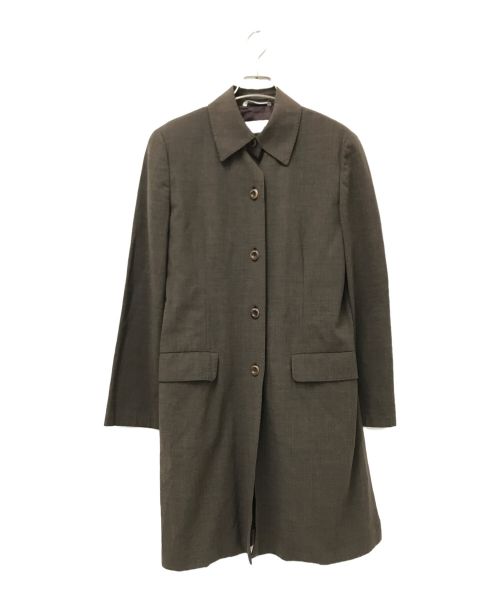 MaxMara（マックスマーラ）MaxMara (マックスマーラ) サイドスリットステンカラーコート ブラウン サイズ:40の古着・服飾アイテム