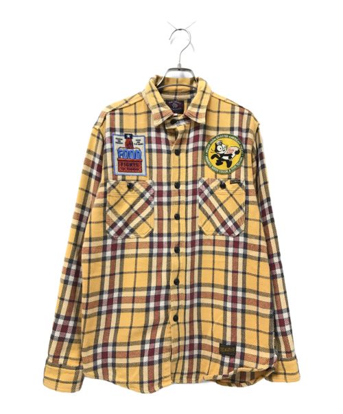 TOYS MCCOY（トイズマッコイ）TOYS MCCOY (トイズマッコイ) NEL CHECKED WORK SHIRT イエロー サイズ:15の古着・服飾アイテム