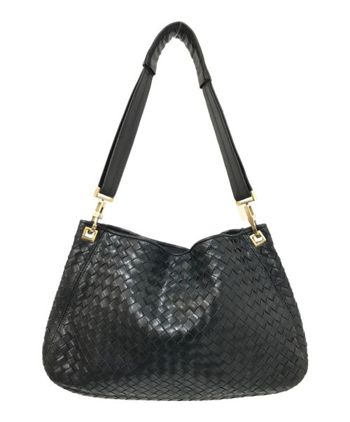 BOTTEGA VENETA（ボッテガベネタ）BOTTEGA VENETA (ボッテガベネタ) イントレチャートワンハンドバッグ ブラック サイズ:下記参照の古着・服飾アイテム