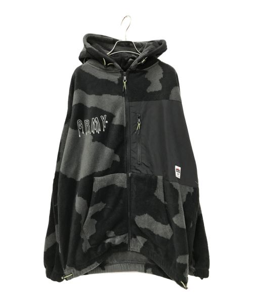 GRMY（グライミー）GRMY (グライミー) BACK AT YOU ALL OVER PRINT POLAR FEEECE ZIP HOODIE ブラック×グレー サイズ:Lの古着・服飾アイテム