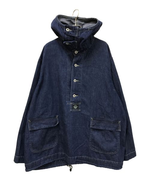 POST O'ALLS（ポストオーバーオールズ）POST O'ALLS (ポストオーバーオールズ) blue denim Navy Parka インディゴ サイズ:Lの古着・服飾アイテム