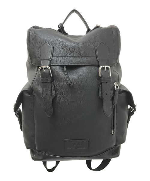 POLO RALPH LAUREN（ポロ・ラルフローレン）POLO RALPH LAUREN (ポロ・ラルフローレン) PEBBLED LEATHER BACKPACK ブラック サイズ:下記参照の古着・服飾アイテム