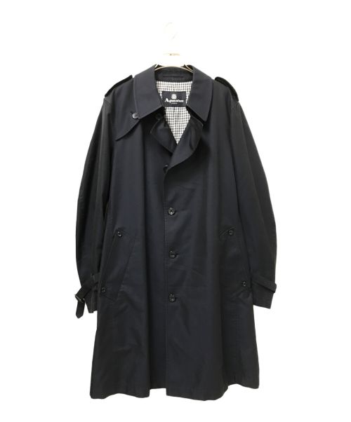 Aquascutum（アクアスキュータム）Aquascutum (アクアスキュータム) ベルト付きステンカラーコート ネイビー サイズ:42の古着・服飾アイテム