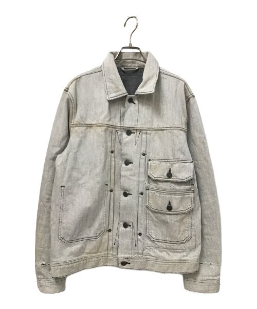 DIESEL（ディーゼル）DIESEL (ディーゼル) バックパッチデザインデニムジャケット グレー サイズ:Sの古着・服飾アイテム