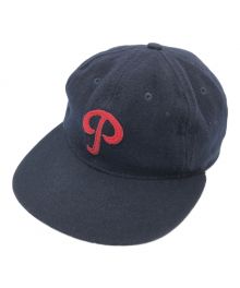 EBBETS FIELD FLANNELS（エベッツフィールドフランネルズ）の古着「ロゴキャップ」｜ネイビー×グリーン