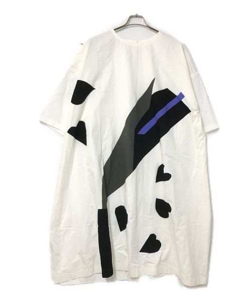 IKKO TANAKA ISSEY MIYAKE（イッコウタナカイッセイミヤケ）IKKO TANAKA ISSEY MIYAKE (イッコウタナカイッセイミヤケ) Botanical Gardeen DRESS ホワイト サイズ:3の古着・服飾アイテム